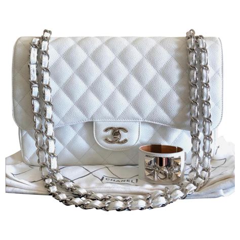 classic chanel white bag|Chanel classic bag with flap.